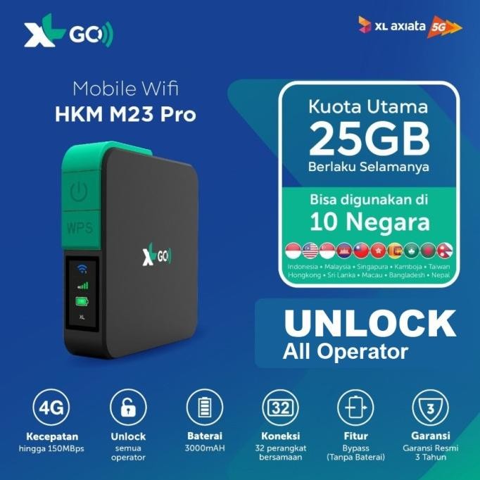 Modem Mifi All Operator Unlock N3 Hkm M23 Xl Go Pro Wifi 4G Lte Baterai 3000 Mah Bypass Power Modem 