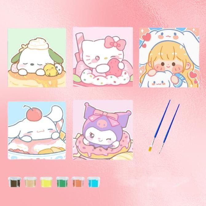 

YKO Paint By Number 20x20 Kartun DIY Painting Kit Canvas Paint By Number Kit Digital Melukis Mewarnai Kanvas Nomor Prakarya Anak Kit 1Set Kanvas Lukis Painting Anak murah