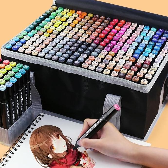 

Touchfive 168Pcs Warna Sketsa Spidol Umum General Marker Set Animation Markers / Sketch Twin Market Set Spidol