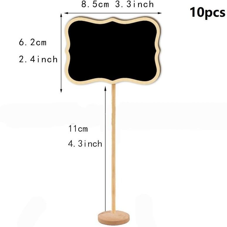 

CQ37 10pcs Mini Chalkboard Papan Tulis Mini Black board Mini Stand Board Berkualitas