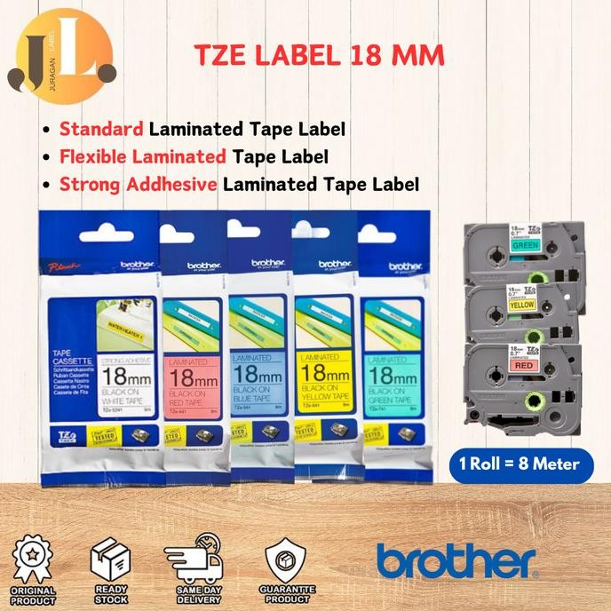 

Label Brother 18Mm Tze-141 241 641 - D450 D460Bt D600 D610Bt P750 E300 Co