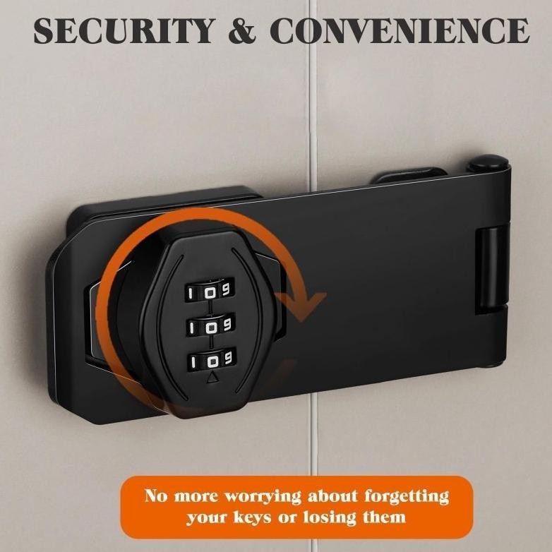wwr-76 4inch Kunci Gembok Pintu Anti-Theft Kunci Kombinasi 3 Digit Kunci Loker Password Kunci Pintu 