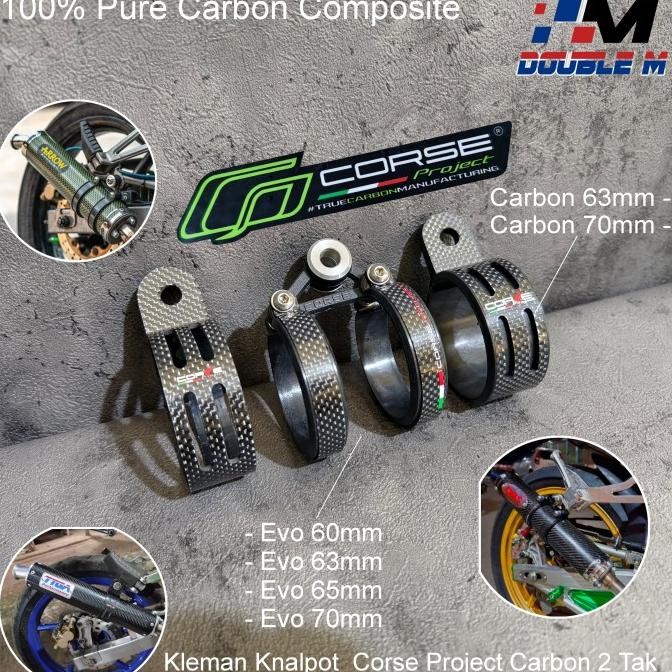 Klem Kleman Breket Knalpot 2 Tak Carbon Karbon Selencer Arrow