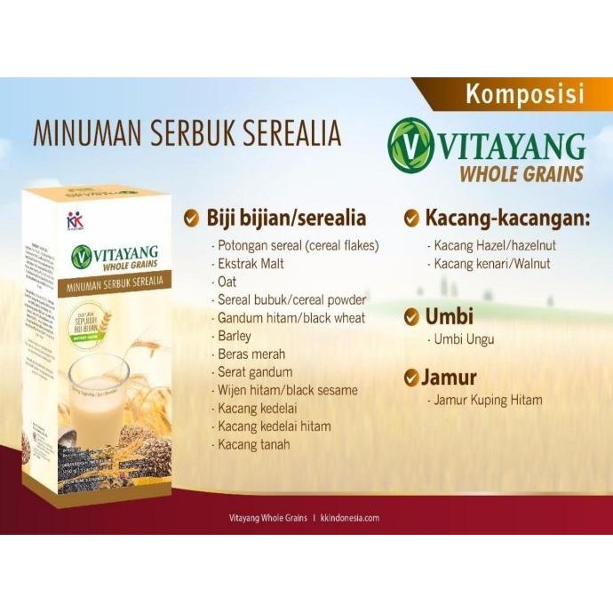 

(Good) Vitayang Whole Grains Sereal diet pengganti makan 1 box 15 sachet