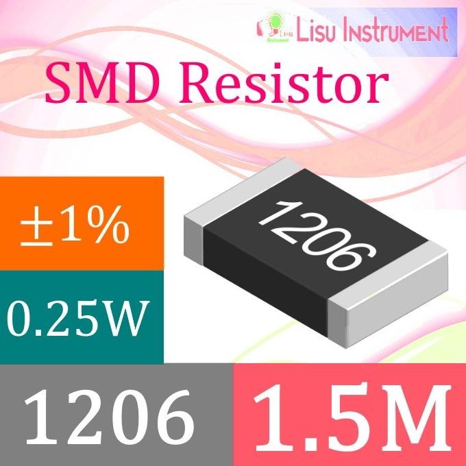 Update (50) 1.5M 1206 1% Thick Film Resistors SMD Chip Resistor 1.5M 1M5 1504 lisu992