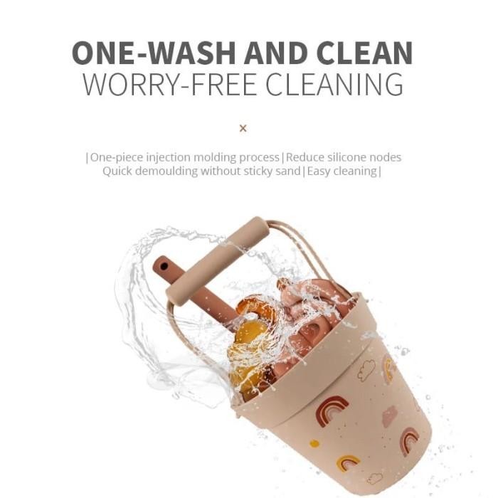 Silicone Beach Bucket Mainan Pantai Anak/ Mainan Pasir/ Silicone Safe Original Dan Terpercaya