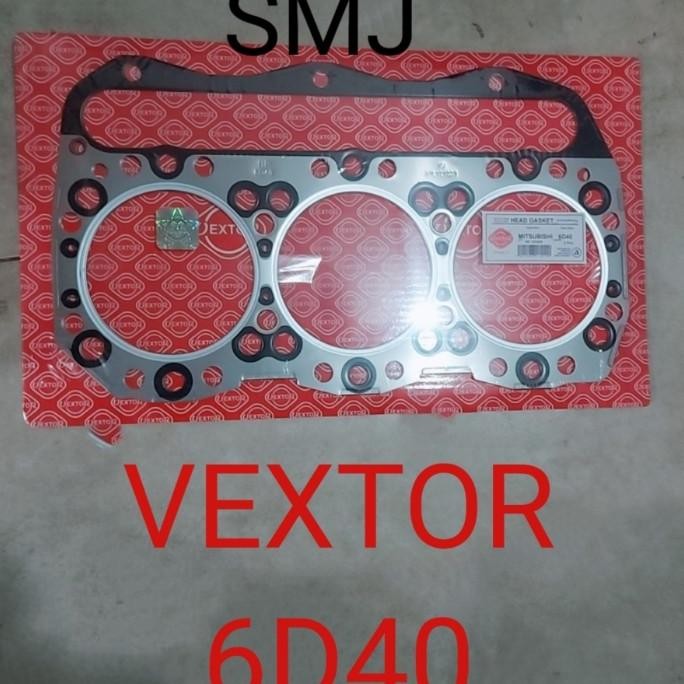Paking Gasket Cylinder Head Mitdubishi 6D40. Merk Vextor Hrg 1 Pc New Stok