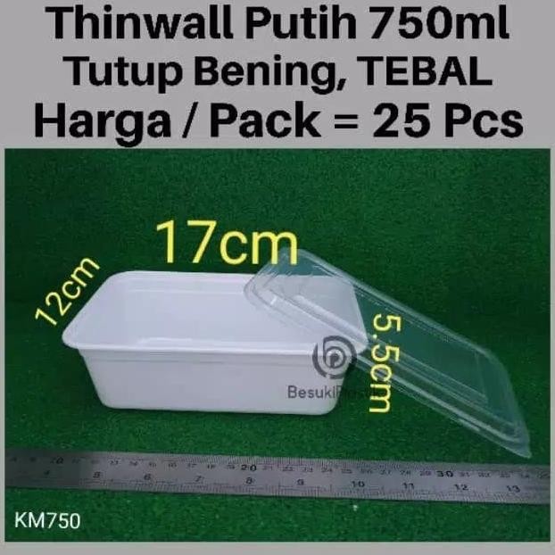 (Good) Thinwall Box Putih 750ml / Thinwall Putih kotak thinwall easypack