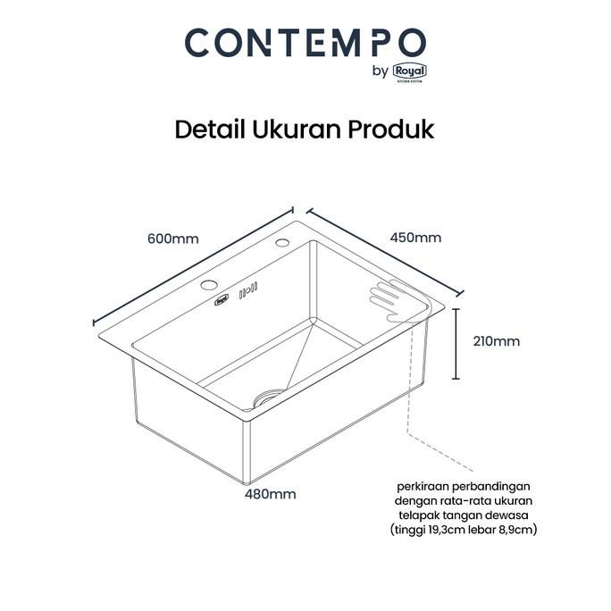 Royal Kitchen Sink Contempo Uno | Bak Cuci Piring