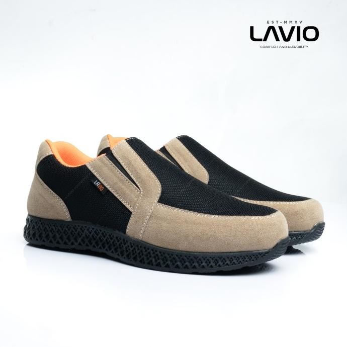 Sepatu Safety Sport Lavio Keren Tanpa Tali Slip On Ringan Nyaman New Stok