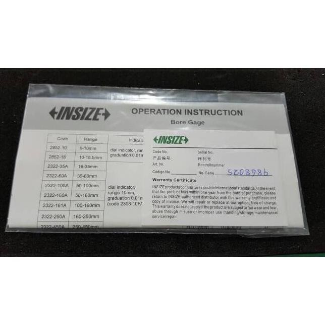 Murah Insize Dial Bore Gage / Bore Gauge 2322-60A Original Insize