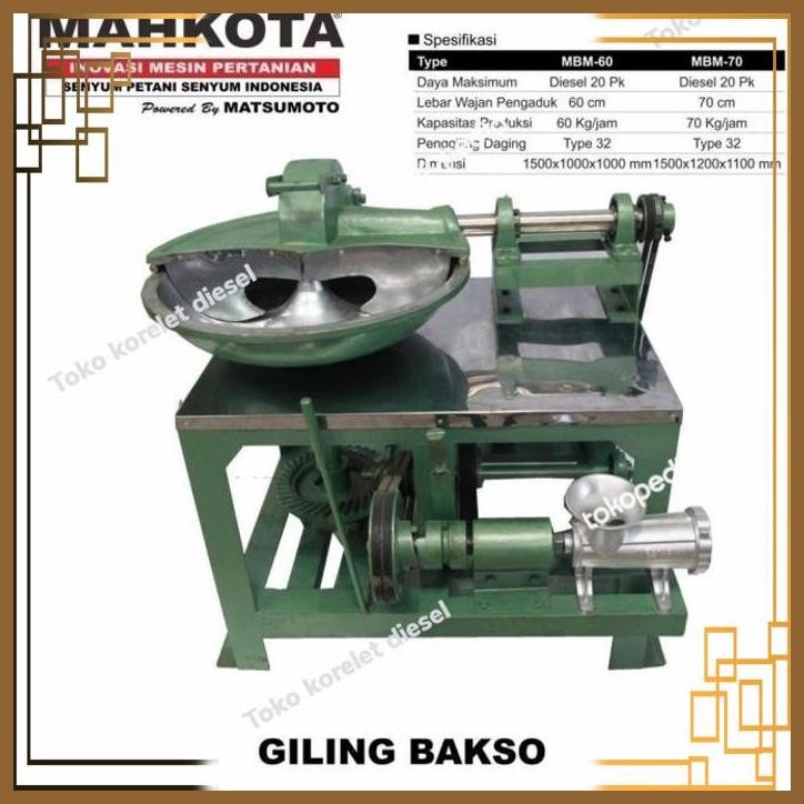 [KRT] MESIN GILING BAKSO MAHKOTA MBM-70 + MESIN DIESEL 24PK