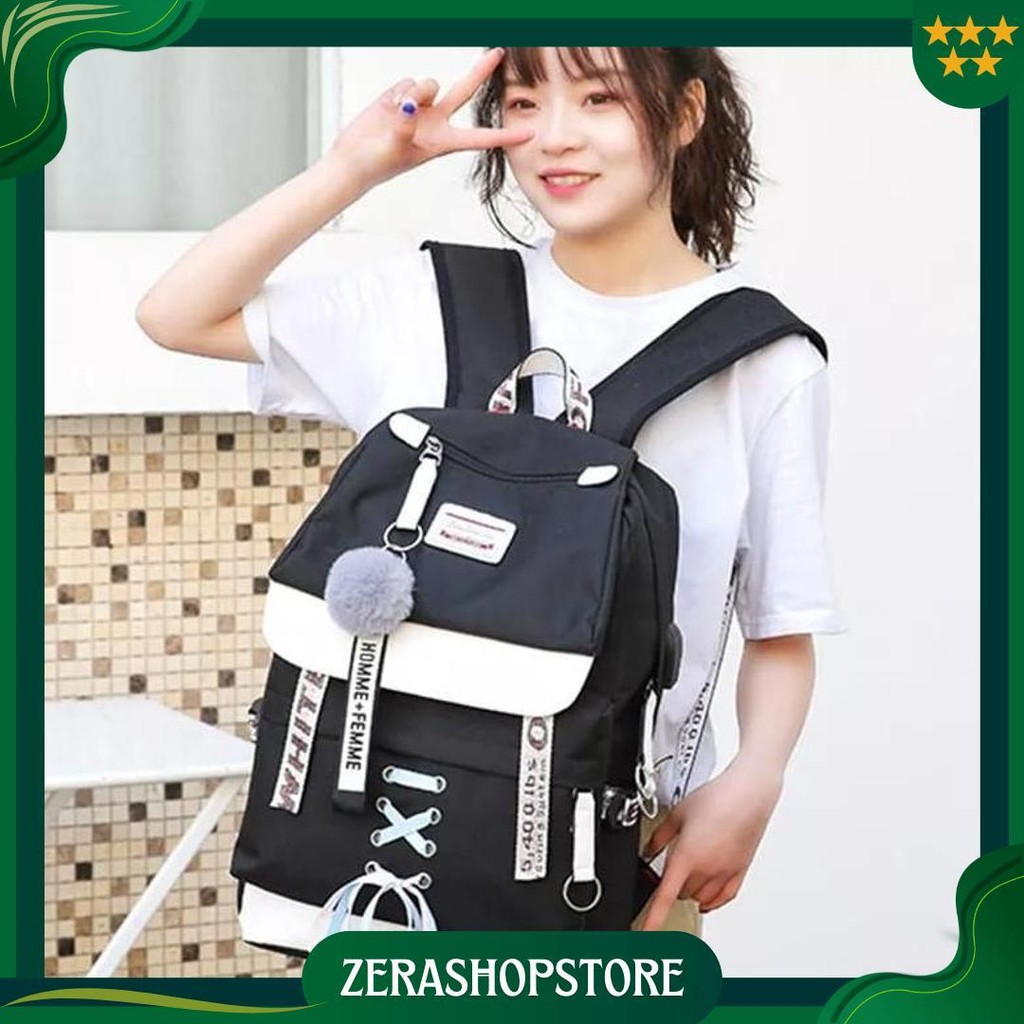 [ Free Botol ] Tas Polos Sekolah Cewek / Tas Ransel Sekolah Laki Laki Perempuan Sd Smp Kapasitas Bes