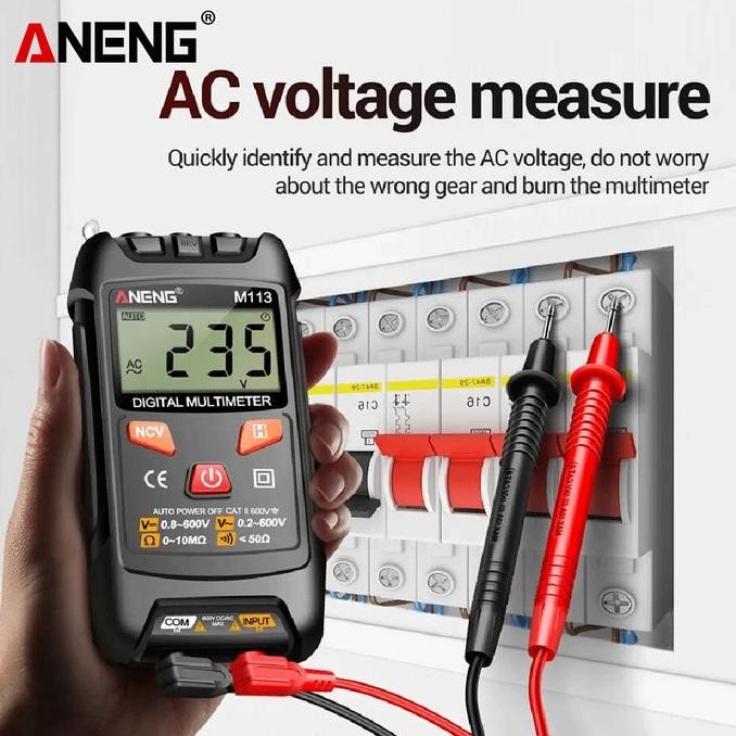 Promo Aneng M113  1999 Counts Mini Multimeter Digital Voltage Meter Ohm Ncv