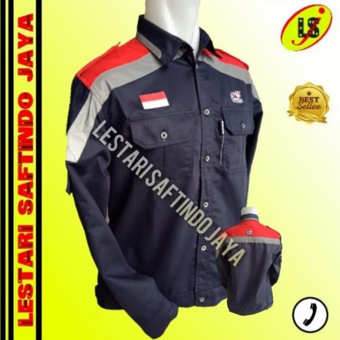 Baju Seragam Safety Custom Bordir Nama Dan Logo Perusahaan New Stok