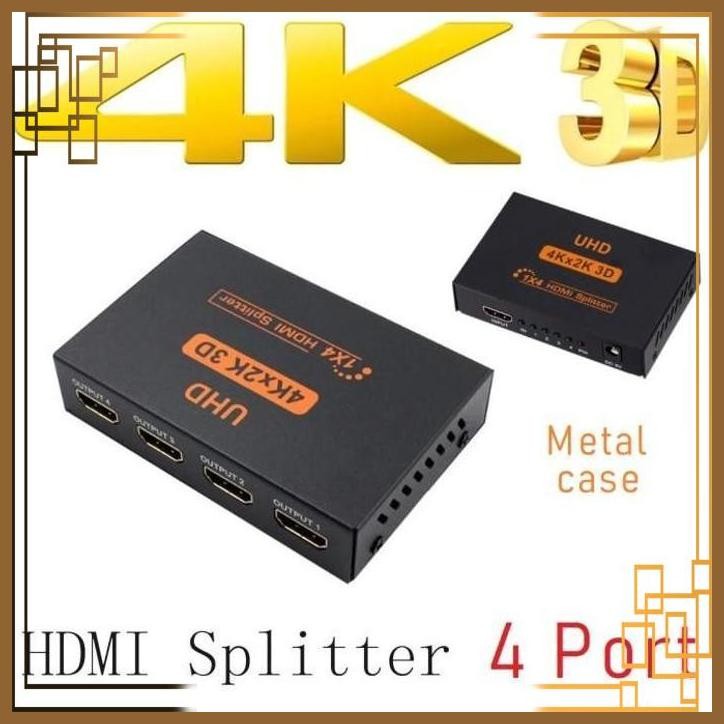 [TPK] HDMI Splitter 4 Port Pembagi Cabang 1 input x 4 Output TV HDMI 3D