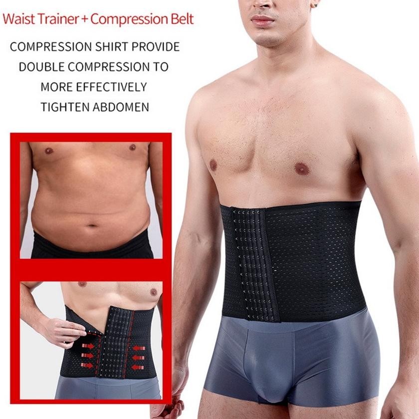 Premium Sabuk Keringat Pria Korset / Sabuk Perut Olahraga Kebugaran / Korset Pelangsing Perut Buncit