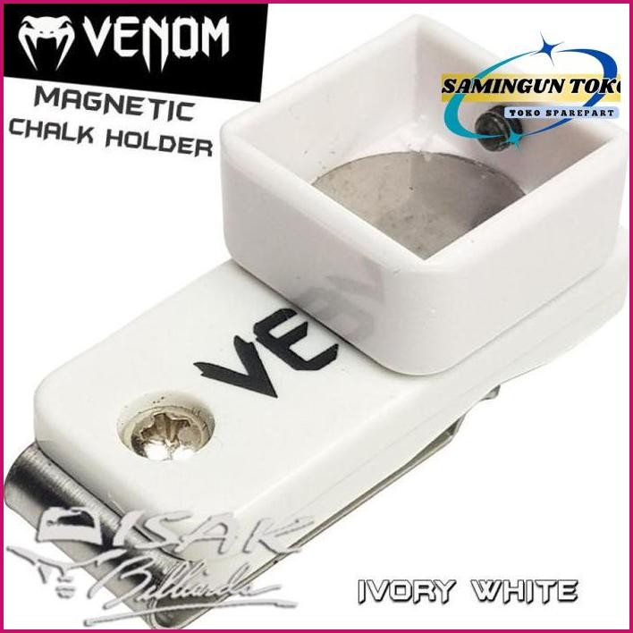 

Masih Ready Venom Magnetic Chalk Holder - White - Cover Kapur Billiard Biliar Chak