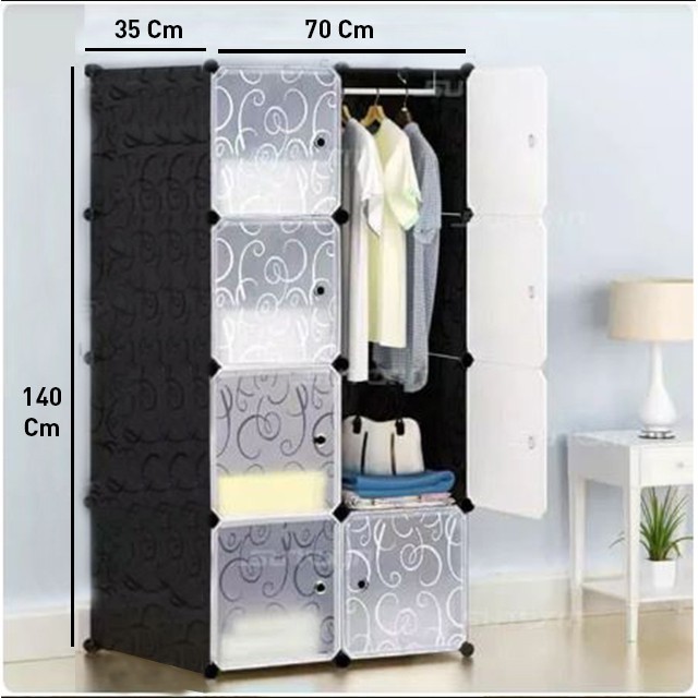 Limited Sunxin - Lemari Kotak Plastik Portable Bongkar Pasang Rak Serbaguna