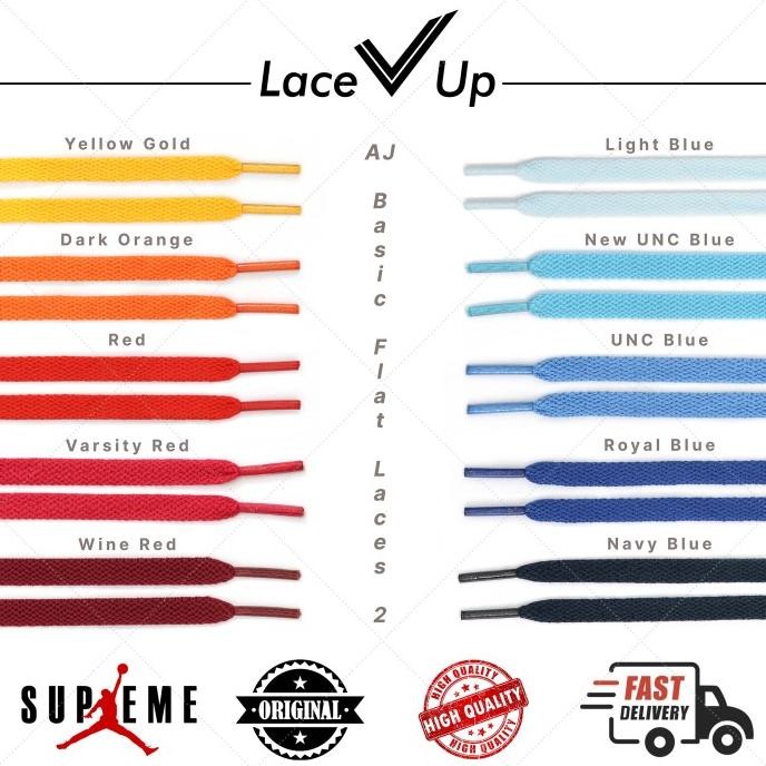 Tali Sepatu Air Jordan | Nike Dunk | Air Force 1 - Flat Basic Color 2