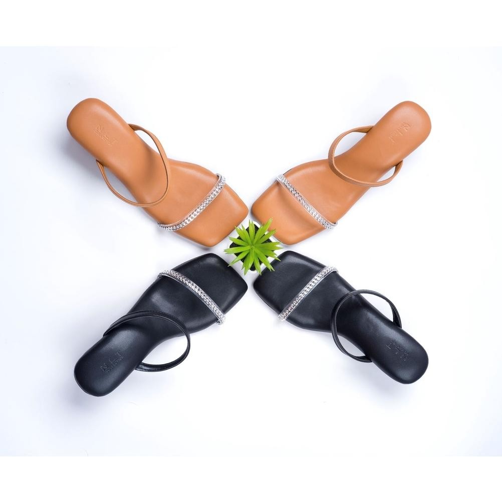 Nunulisatan - High Heels Premium Empuk Wanita 5Cm Hitam Mocca