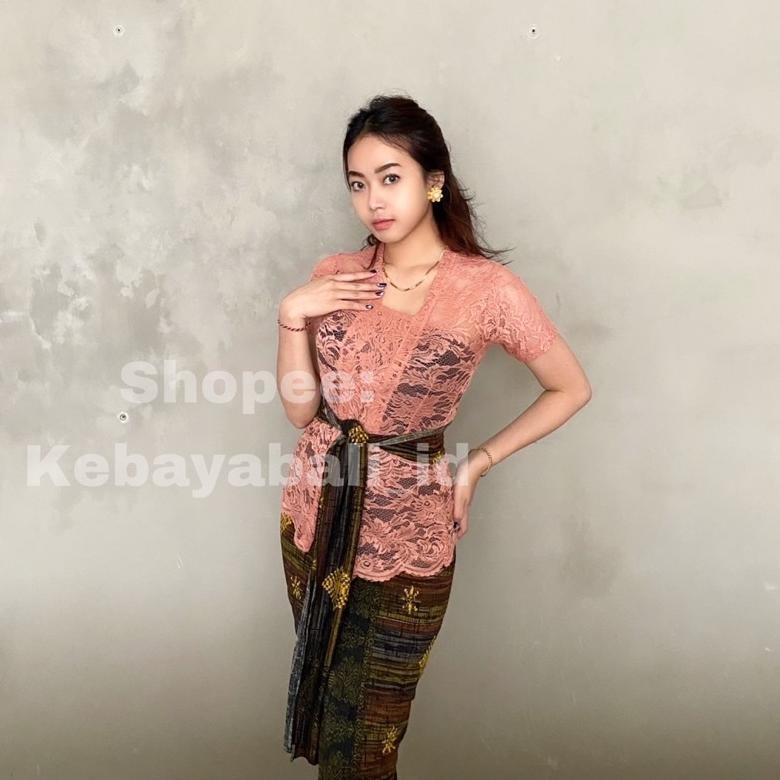 Kebaya bali brokat sofia strecth melar atasan tradisional lengan pendek Teratas