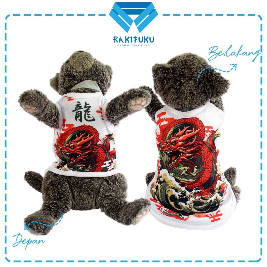 baju kucing anjing kelinci monyet lucu murah motif yakuza naga