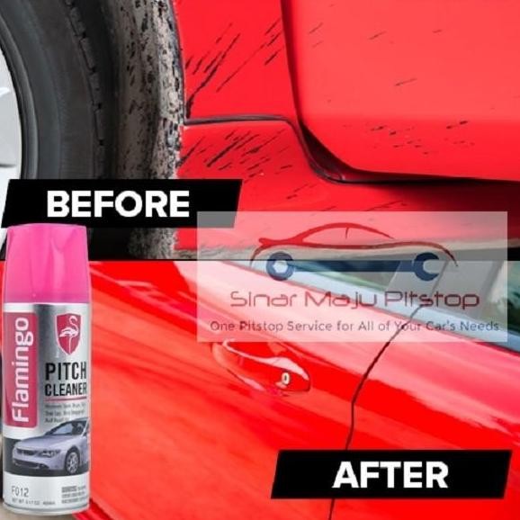 Cairan Spray Foam Penghilang Kotoran Burung Getah Pohon Aspal Body Mobil - FLAMINGO PITCH CLEANER 45