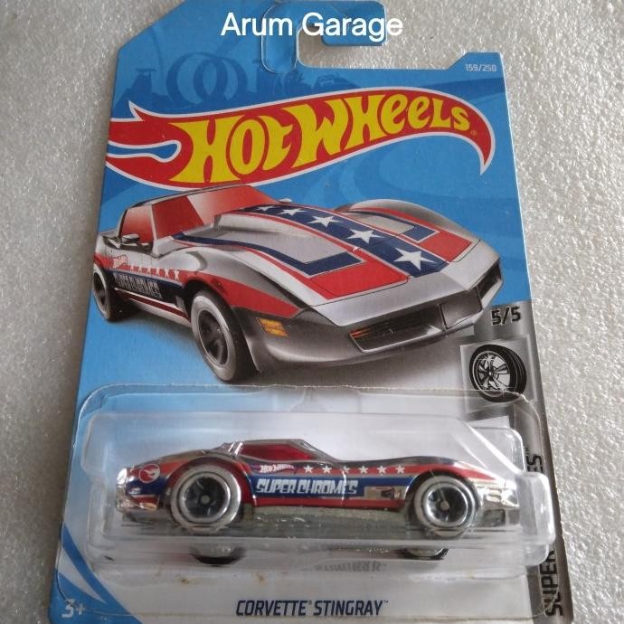 Hot Wheels Corvette Stingray. Card Super Chrome. Treasure Hunt Reg.