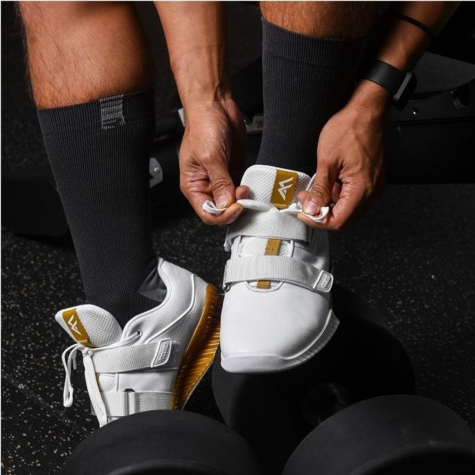 Focused Squat Shoes Prx900 Whitegold | Weightlifting Shoes | Crossfit Shoes | Powerlifting Shoes