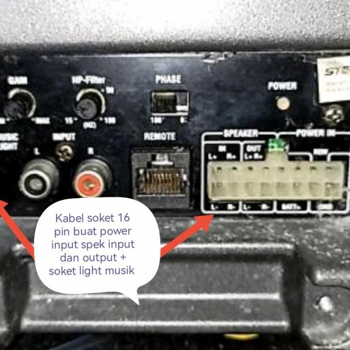 Promo kabel soket subwoofer steelmate SW826 V 16 pin + 2 pin light musik COD