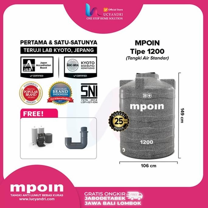 Diskon Harga Tangki Air Mpoin 1200 Liter Toren Mpoin Plus 1200 Wave
