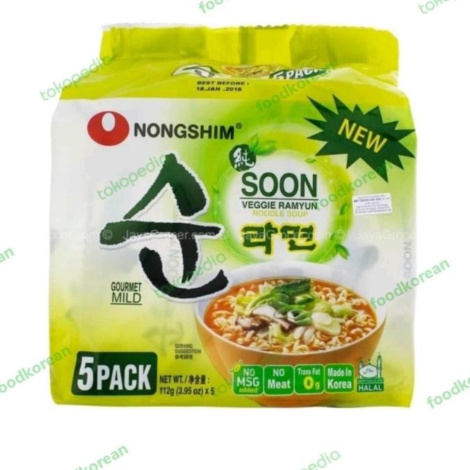 

Terbaru! Nongshim Soon Veggie Ramyun 560Gr (5Pcsx112Gr)