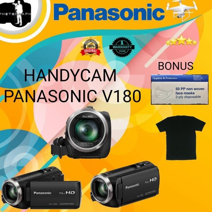 PANASONIC HC-V180K FULL HD CAMCORDER / HANDYCAM PANASONIC V180K ORIGINAL DAN TERPERCAYA