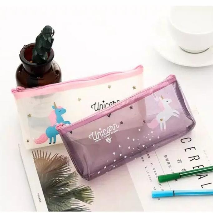 

YBW-2429 TEMPAT PENSIL UNICORN DREAM TRANSPARANT Viral