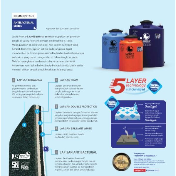 Terjangkau Tangki Air Lucky Lgab 550 (Lucky Gold Anti Bakter) [Free Radar]