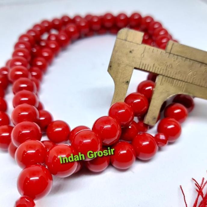 Sale Tasbih Batu Marjan Original 10Mm 99Butir Merah Muslim
