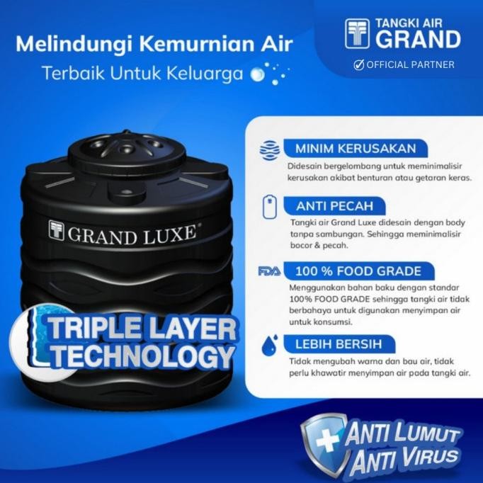 Spesial Toren Tangki Tandon Air Grand Luxe 600 Liter Tedmond Anti Lumut