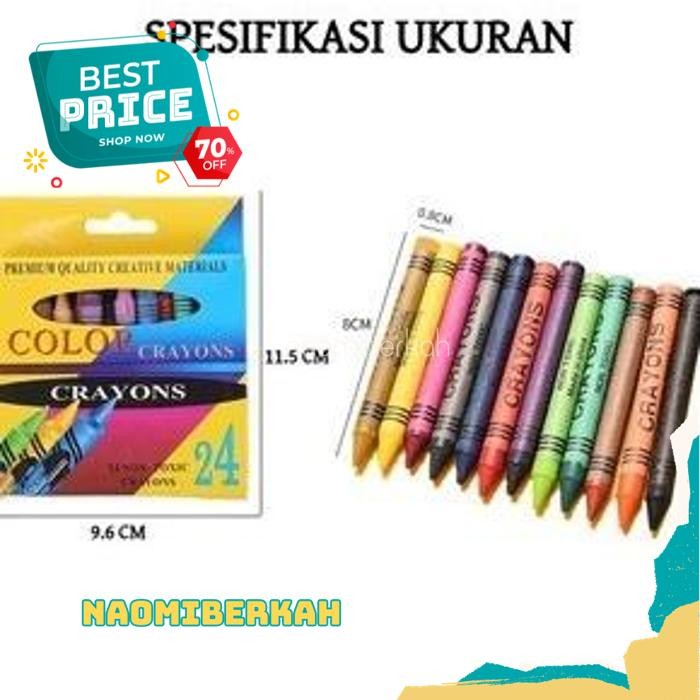 KUALITAS TERBAIK PENSIL CRAYON CRAYONS KRAYON PEWARNA NON TOXIC KECIL POCKET COLORING 1 SET ISI  24 