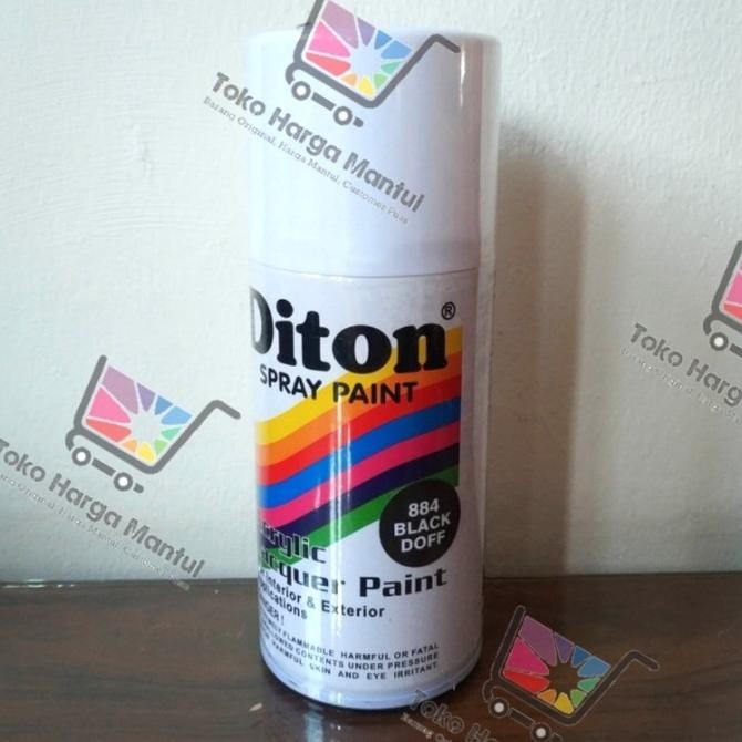 Cat semprot pylox / pilok Diton 300CC (884) Black doff ( hitam doff ) murah