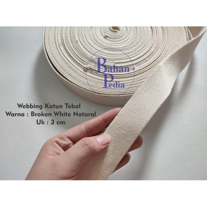 

[Roll 27m] Tali Webbing Bisban Katun Poly Tebal Strap 3cm 1.25inch murah