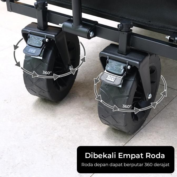 Troli Barang Lipat Dengan Meja Troli Lipat Camping Troley Cart Camping New Stok