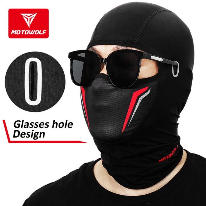 Grosir Balaclava Helm Motowolf Masker Balaclava Premium Ice Silk Coolmax Anti Uv
