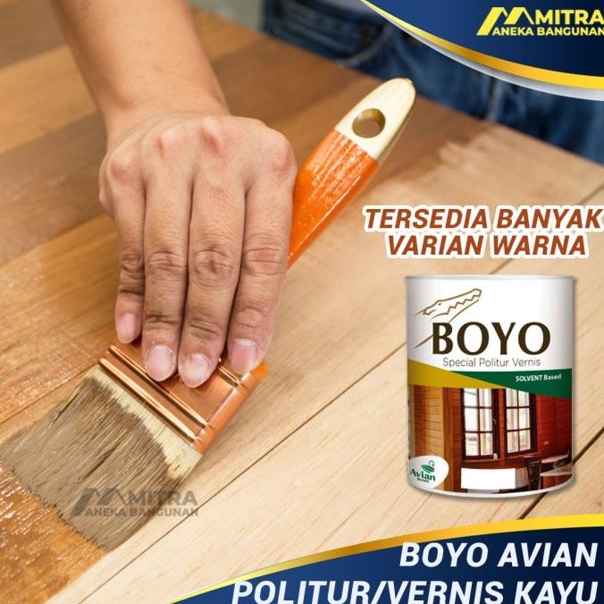 POLITUR BOYO AVIAN ANTI RAYAP JAMUR CAT VERNIS PLITUR KAYU 1 LITER murah