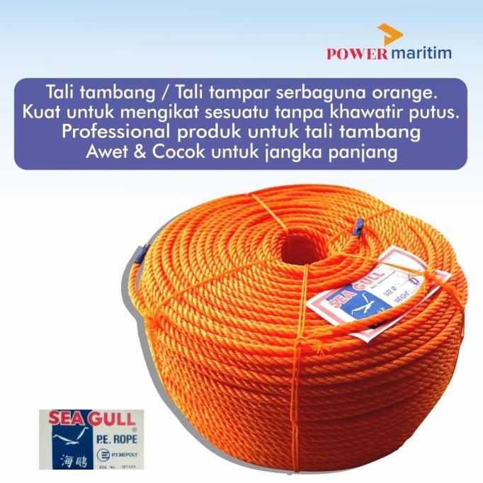 

Tali Tambang Roll Orange Sea Gull 6 Mm Dan 8 Mm New Stok