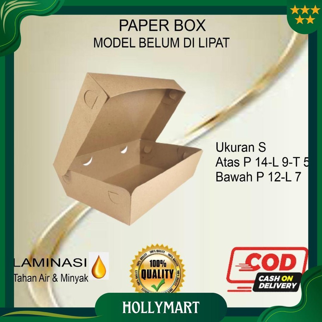 Lunch Box ( Isi 100 Pcs ) Dus Kemasan Makanan Kekinian Wadah Tempat Nasi Ayam Ori