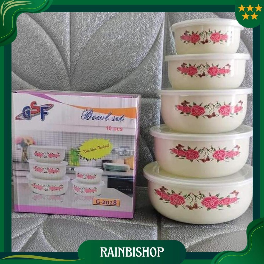 Rantang Susun 5 Mangkok Set Beranak Gsf Mangkuk Penyimpanan Makanan Motif Bunga Gsf / Rantang Susun 