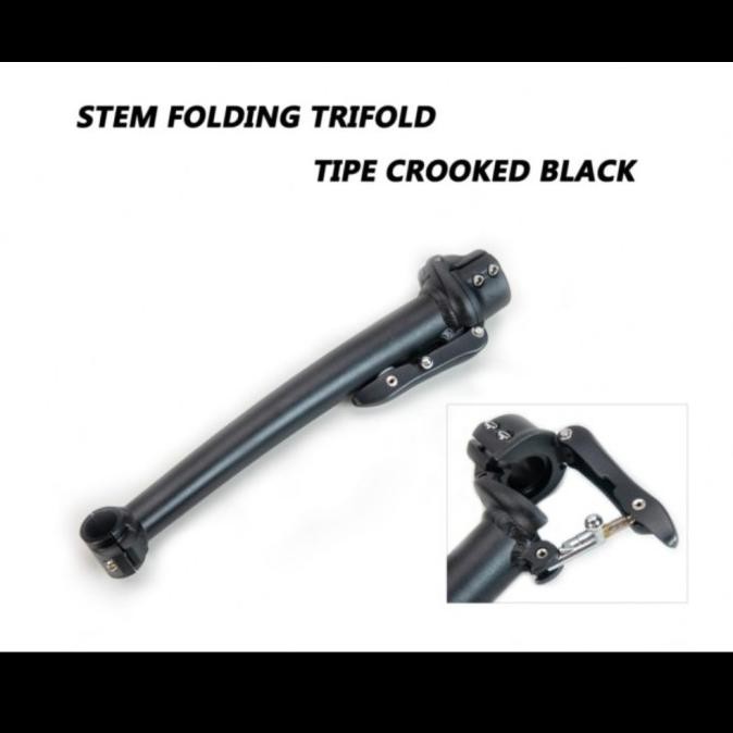 handlepost sepeda lipat lengkung 37cm trifold .