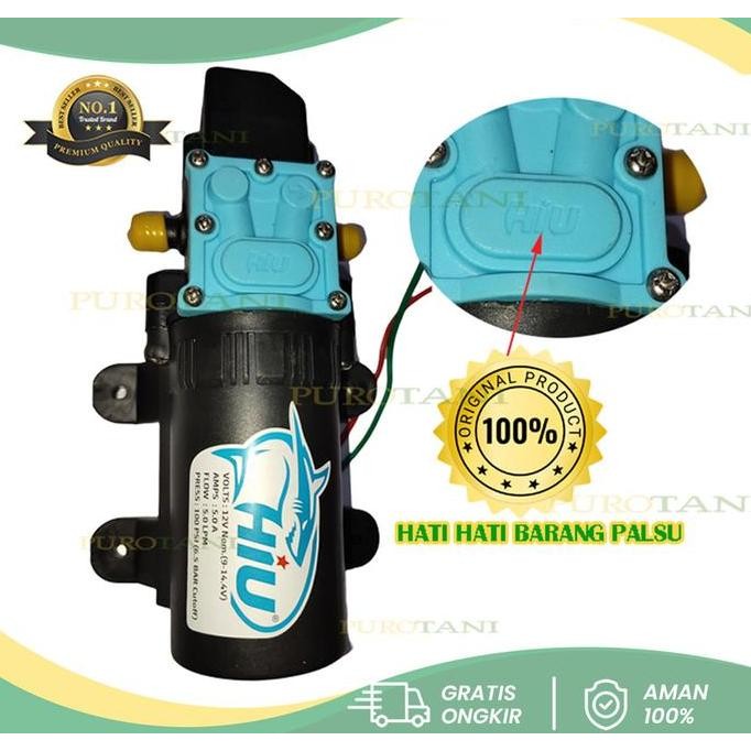 Pompa Air Sprayer Dc 12Volt 100Psi Hiu Ori New Stok
