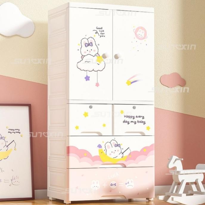 SUNXIN Lemari Plastik Pakaian 65CM S91 / Lemari Pakaian Anak LM99